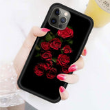 Bright Red Rose Flowers Case For iPhone 12 11 Series