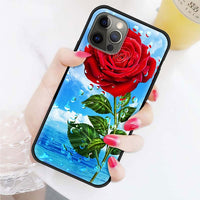 Bright Red Rose Flowers Case For iPhone 12 11 Series