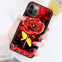 Bright Red Rose Flowers Case For iPhone 12 11 Series