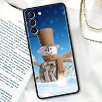 Cute Snowman Merry Christmas Silicone Case for Samsung Galaxy S21 S20 Series