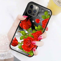 Bright Red Rose Flowers Case For iPhone 12 11 Series