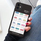 2021 Calendar Soft Matte Case for iPhone 12 11 Pro Max