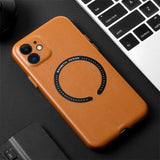 Original Leather Magsafe Magnetic Camera Protection Case for iPhone 13 12 11 Pro Max