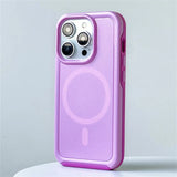 Military Anti-Fall Magsafe Wireless Charging Candy Color Frosted Case For iPhone 15 14 13 12 series