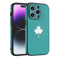 Luxury Leather Maple Leaf Bumper Shockproof Soft Case For iPhone 14 13 12 series