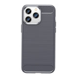 Flexible TPU Carbon Fiber Brush Wire Shockproof Case For the iPhone 14 13 12 series