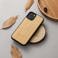 100% Wood Bamboo Walnut Shockproof Case for iPhone 13 12 11 Series