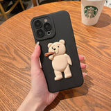 Cute Bear Case for iPhone 13 12 11 Pro Max Mini