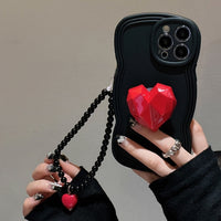 3D Love Heart Bracelet Chain Wave Case for iPhone 14 13 12 series