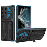 Armor Card Pocket Case For Samsung Galaxy S23 Ultra Plus