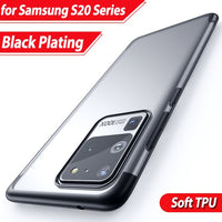 Electroplated Soft Silicone Clear Crystal TPU Protection Phone Case for Samsung Galaxy Note 20 Series