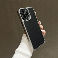 Luxury Plating Contrasting Color Camera Protection Soft Shockroof Case For iPhone 15 14 13 12 series