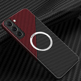 Carbon Fiber Texture Wireless Charging Magsafe Case for Samsung Galaxy S22 S21 Plus Ultra