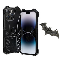 Aluminum Shell With Metal Holder Bracket Heat Dissipation Armor Shockproof Bat Case for iPhone 14 13 12 series