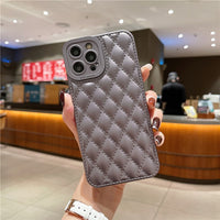 Luxury Diamond Lattice Soft Silicone Case for iPhone 14 13 12 series