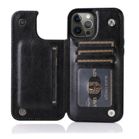 Double Buckle Leather Case with Card Slots for iPhone 14 series