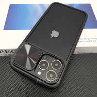 Luxury Slide Camera Lens Cap Transparent Clear Shockproof Case For iPhone 14 13 12 series