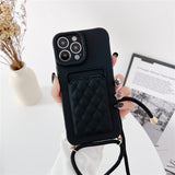 Crossbody Lanyard Card Wallet Case for iPhone 14 13 12 series