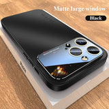 Luxury Glass Camera Lens Protection Matte Shockproof Bumper Hard Case For iPhone 14 13 12 series