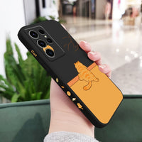 Cute Fat Orange Cat Liquid Silicone Case For Samsung Galaxy S23 S22 S21 series