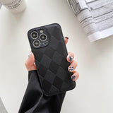 Luxury Leather Texture Diamond Pattern Case for iPhone 13 12 11 Series