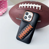 Luxury PU Leather Rugby Concept Shockproof Case With Lens Protection For iPhone 15 14 13 series