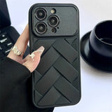 Braided Mesh Woven Grid Soft TPU Shockproof Case With Lens Protection for iPhone 15 14 13 12 series