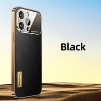 High Quality Leather Camera Lens Full Protection Plating Silicone Case For iPhone 14 13 series
