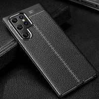 Leather Texture Silicone Shockproof Case for Samsung S23 S22 S21 Ultra Plus