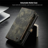 Detachable 2 in 1 Zipper Credit Card Leather Case For iPhone 12 11 Series