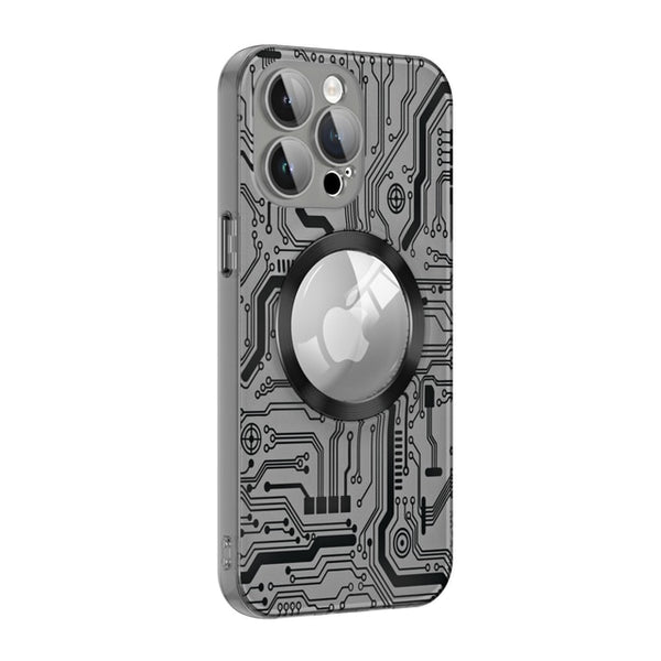 Magnetic Circuit Diagram Case With Lens Film Magsafe For iPhone 14 13 12 series