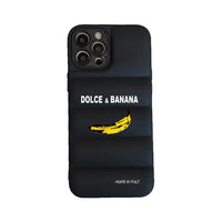 Fashion Bananas Down Jacket Silicone Case For iPhone 14 13 12 series