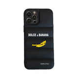 Fashion Bananas Down Jacket Silicone Case For iPhone 14 13 12 series