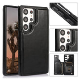 PU Leather Magnetic Closure Wallet Case for Samsung Galaxy S23 Ultra Plus