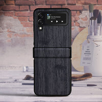 Wood Texture Leather Folding Case for Samsung Galaxy Z Flip 4