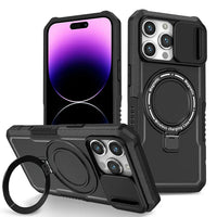 Magnetic Ring KickStand Slide Camera Protection Case for iPhone 15 14 13 12 series