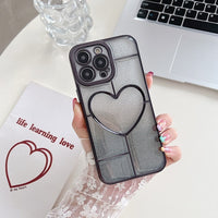 Electroplated Heart Gradient Glitter Shockproof Case For iPhone 14 13 12 series