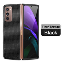Luxury Carbon Fiber Texture Leather Stand Shockproof Back Cover Case For Samsung Z Fold 2 5G
