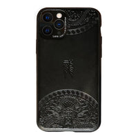 High Quality Dragon Pattern Leather Case for iPhone 12 11 Series