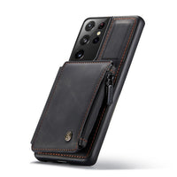 Zipper Wallet Card Cover Flip Leather Case For Samsung Galaxy S21 S20 Note 20 Series