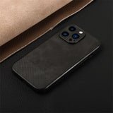 Luxury Leather Texture TPU Camera Lens Protection Case for iPhone 13 12 11 Mini Pro Max