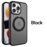 Magnetic 360° Rotating Stand Lens Ring Frosted Case For iPhone 15 14 13 12 series