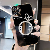 Bling Glitter Rabbit Makeup Mirror Plating Case for iPhone 13 12 11 Pro Max