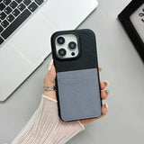 Contrast Color Premium PU Leather Card Holder Wallet Case For iPhone 15 14 13 12 series