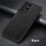 Luxury Carmera Lens Protection Car Magnetic Shockproof PU Leather Phone Case For Samsung S21 Plus Ultra