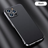 Luxury Plating Shockproof Lens Protection Leather Case for iPhone 14 13 12 series
