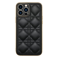 Luxury Quality Soft Leather Square Plaid Case for iPhone 13 series