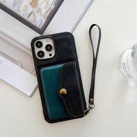 Luxury Wallet Shockproof Card Holder Strap Leather Case for iPhone 13 12 11 Pro Max Mini