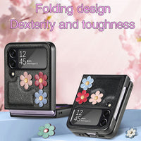 3D Flowers Shockproof Folding Leather Case for Samsung Galaxy Z Flip 4