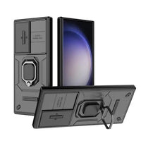 Shockproof Hybrid Armor Slide Camera Lens Case With Magnetic Holder Ring For Samsung Galaxy S23 series